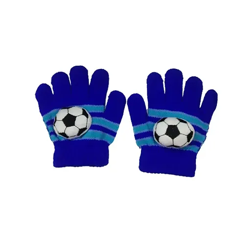 Brand Hub 2 Pair Acrylic Woolen Winter Gloves for Baby Girls & Baby Boys Toddler Design Gloves (Blue,1-3 Years Old)