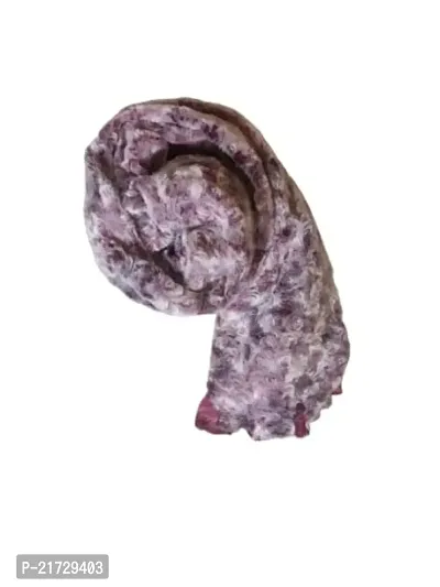 Riya Collection Women's Velvet Printed Soft Stole (PURPLE PRINTED)-thumb0