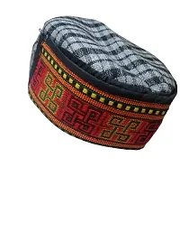 Brand Hub Unisex Wool Himachal Cap Pahari Topi Himalayan Kraft(Grey, Pack of 1)-thumb1