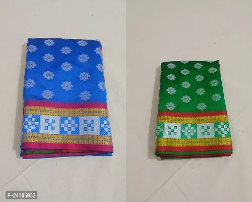 Elegant Multicoloured Art Silk Saree with Blouse piece For Women Pack Of 2