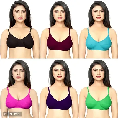 Women's Perfect Full Coverage Non-Padded Bra Pack of 6 Pcs-thumb0