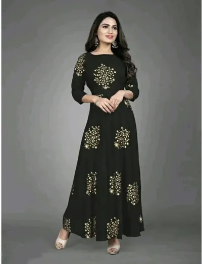 Women Rayon Anarkali Kurta