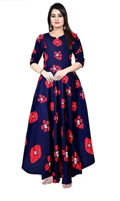 FabRay Women Gown Kurta Rayon Maxi Long Gown-MULI-13-M