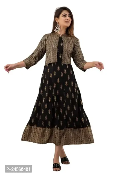Trendy  Rayon Printed Ethnic Gown for Women-thumb0