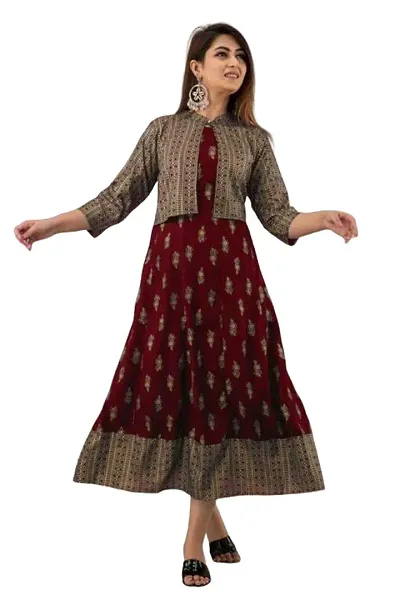 Bollywood Style rayon Ethnic Gowns 