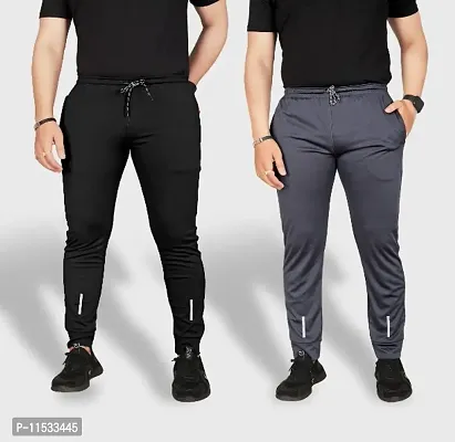 Classic Polycotton Solid Track Pants for Men, Pack of 2