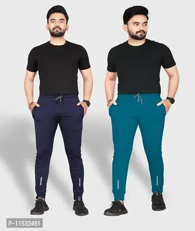 Classic Polycotton Solid Track Pants for Men, Pack of 2-thumb3