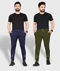 Classic Polycotton Solid Track Pants for Men, Pack of 2-thumb3