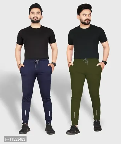 Classic Polycotton Solid Track Pants for Men, Pack of 2-thumb4