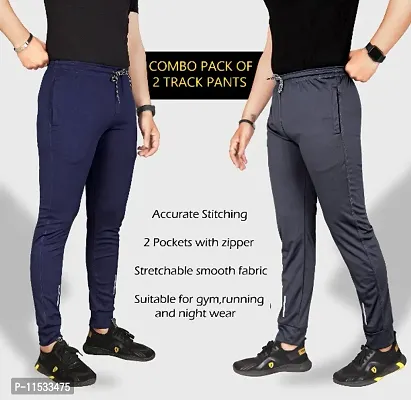 Classic Polycotton Solid Track Pants for Men, Pack of 2-thumb3