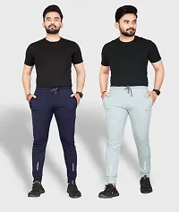 Classic Polycotton Solid Track Pants for Men, Pack of 2-thumb3