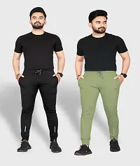 Classic Polycotton Solid Track Pants for Men, Pack of 2-thumb3