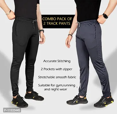 Classic Polycotton Solid Track Pants for Men, Pack of 2-thumb2