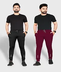 Classic Polycotton Solid Track Pants for Men, Pack of 2-thumb1