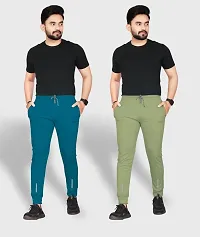 Classic Polycotton Solid Track Pants for Men, Pack of 2-thumb1