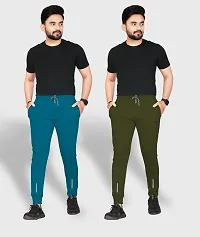 Classic Polycotton Solid Track Pants for Men, Pack of 2-thumb1