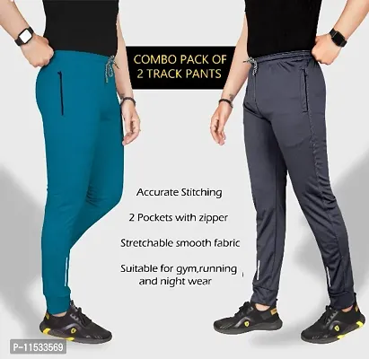 Classic Polycotton Solid Track Pants for Men, Pack of 2-thumb2