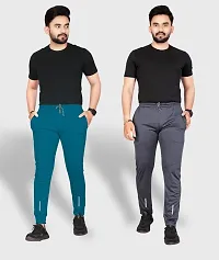 Classic Polycotton Solid Track Pants for Men, Pack of 2-thumb2