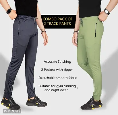 Classic Polycotton Solid Track Pants for Men, Pack of 2-thumb2