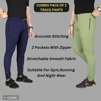 Classic Solid Track Pants for Men, Pack of 2-thumb4