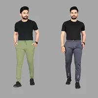 Classic Linen Blend Solid Track Pants for Men, Pack of 2-thumb1