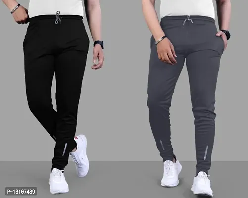 Multicoloured Polyester Regular Track Pants For Men