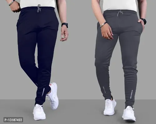 Suzaro Combo Mens Relaxed Lycra Track Pants / Regular Fit Jogger / Sport Wear Lower /Perfect Gym Pants /Stretchable Running Trousers /Nightwear and Daily Use Slim Fit Track Pants with Zipper with Bot-thumb0