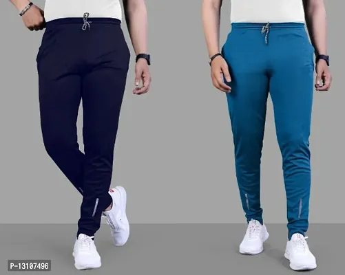 Suzaro Combo Mens Relaxed Lycra Track Pants / Regular Fit Jogger / Sport Wear Lower /Perfect Gym Pants /Stretchable Running Trousers /Nightwear and Daily Use Slim Fit Track Pants with Zipper with Bot-thumb0