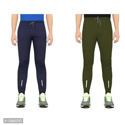 Combo Mens Relaxed Lycra Track Pants / Regular Fit Jogger / Sport Wear Lower /Perfect Gym Pants /Stretchable Running Trousers /Nightwear and Daily Use Slim Fit Track Pants with Zipper with Both Size