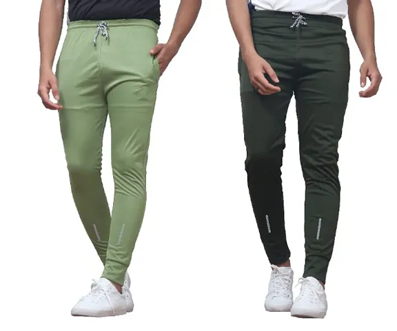 Stylish Spandex Regular Track Pants For Men Pack Of 2