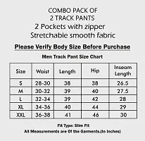 Combo Mens Relaxed Lycra Track Pants / Regular Fit Jogger / Sport Wear Lower /Perfect Gym Pants /Stretchable Running Trousers /Nightwear and Daily Use Slim Fit Track Pants with Zipper with Both Size-thumb1