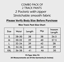 Combo Mens Relaxed Lycra Track Pants / Regular Fit Jogger / Sport Wear Lower /Perfect Gym Pants /Stretchable Running Trousers /Nightwear and Daily Use Slim Fit Track Pants with Zipper with Both Size-thumb1