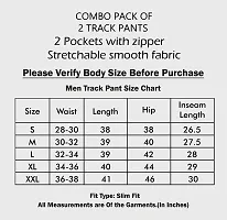 Combo Mens Relaxed Lycra Track Pants / Regular Fit Jogger / Sport Wear Lower /Perfect Gym Pants /Stretchable Running Trousers /Nightwear and Daily Use Slim Fit Track Pants with Zipper with Both Size-thumb2