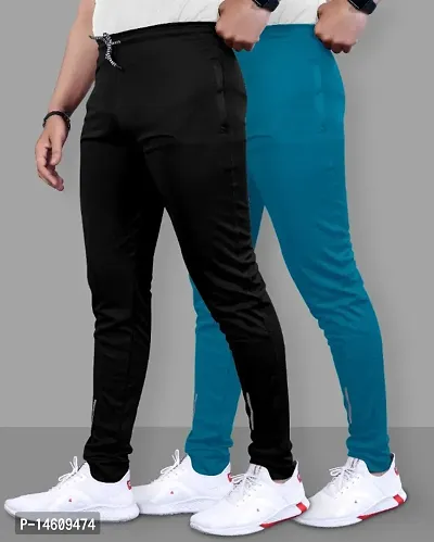 Classic Polyester Solid Track Pants for Men, Pack of 2-thumb0