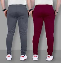 Classic Polyester Solid Track Pants for Men, Pack of 2-thumb1