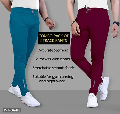 Classic Polyester Solid Track Pants for Men, Pack of 2-thumb4