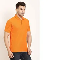 JMDE Men's Collared Neck Polo T-Shirt for Men Orange (Large)-thumb2