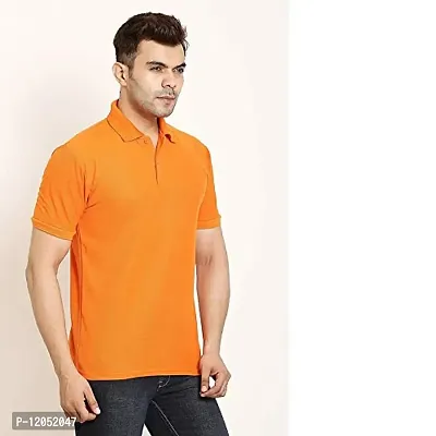 JMDE Men's Collared Neck Polo T-Shirt for Men Orange (Large)-thumb3