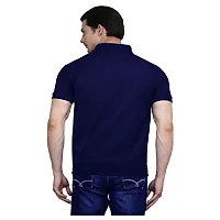 JMDE JMD Enterprises Cotton Blend Polo Neck T-Shirt Dark Blue (Large)-thumb1