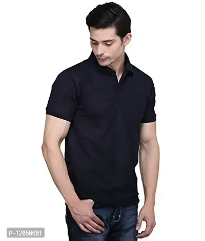 JMDE Black Men's Polo T-Shirt(Large)