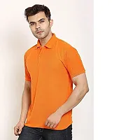 JMDE Men's Collared Neck Polo T-Shirt for Men Orange (Large)-thumb3