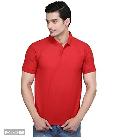 JMDE Red Men's Polo T-Shirt(Small)-thumb0