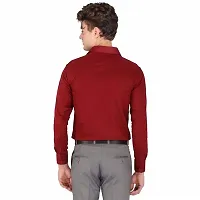 JMDE Men's Solid Regular Fit Full Sleeve Formal Shirt (Maroon_42)-thumb1