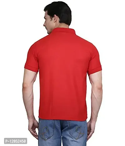 JMDE Red Men's Polo T-Shirt(Small)-thumb4