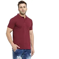 JMDE Men's Collared Neck Polo Casual T-Shirt for Men Maroon (Large)-thumb2