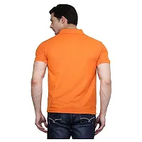 JMDE JMD Enterprises Cotton Blend Polo Neck T-Shirt Orange (Small)-thumb1