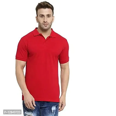 JMDE Men's Collared Neck Polo Casual T-Shirt for Men (Large)