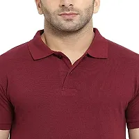 JMDE Men's Collared Neck Polo Casual T-Shirt for Men Maroon (Large)-thumb3