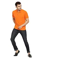 JMDE Men's Collared Neck Polo T-Shirt for Men Orange (Large)-thumb4