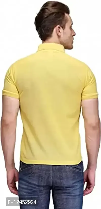 JMDE Men's Polo Plain Tshirt Yellow-thumb2